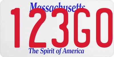 MA license plate 123GO