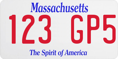 MA license plate 123GP5