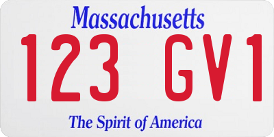 MA license plate 123GV1