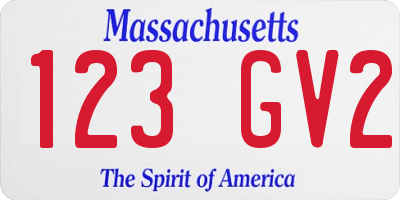MA license plate 123GV2