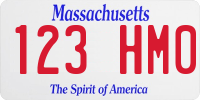 MA license plate 123HM0