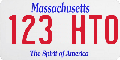 MA license plate 123HT0