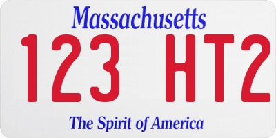 MA license plate 123HT2