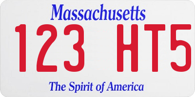 MA license plate 123HT5