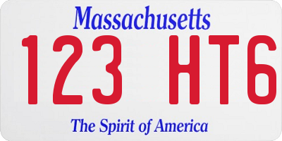 MA license plate 123HT6