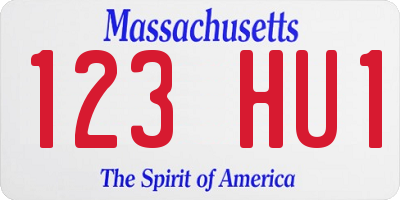 MA license plate 123HU1