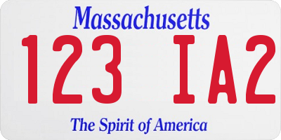 MA license plate 123IA2