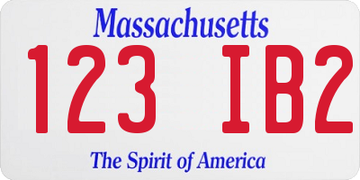 MA license plate 123IB2