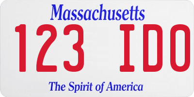 MA license plate 123ID0