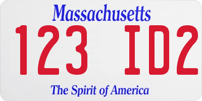 MA license plate 123ID2