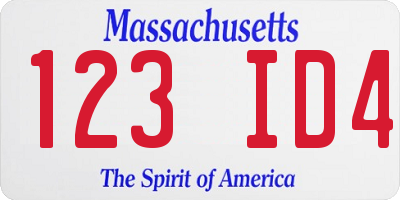 MA license plate 123ID4