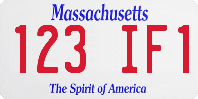 MA license plate 123IF1
