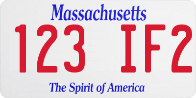 MA license plate 123IF2