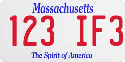 MA license plate 123IF3