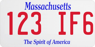 MA license plate 123IF6