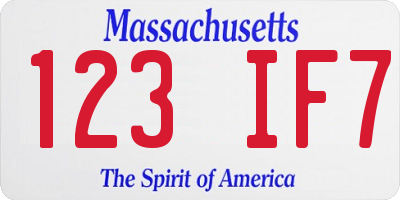 MA license plate 123IF7