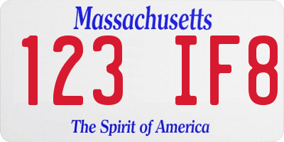 MA license plate 123IF8