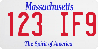 MA license plate 123IF9