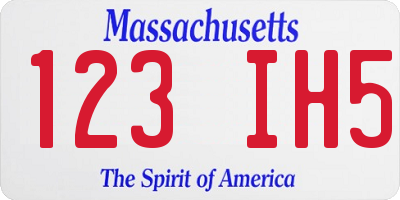 MA license plate 123IH5