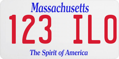 MA license plate 123IL0