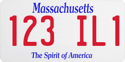 MA license plate 123IL1
