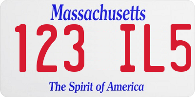 MA license plate 123IL5