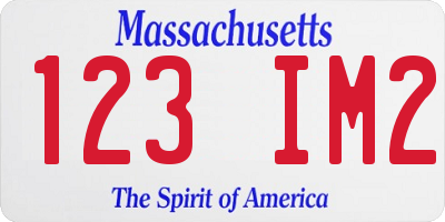 MA license plate 123IM2