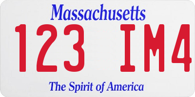 MA license plate 123IM4