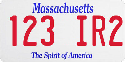 MA license plate 123IR2