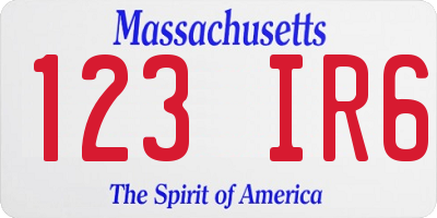 MA license plate 123IR6