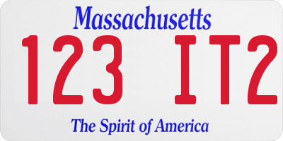MA license plate 123IT2