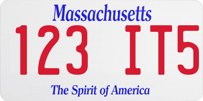 MA license plate 123IT5