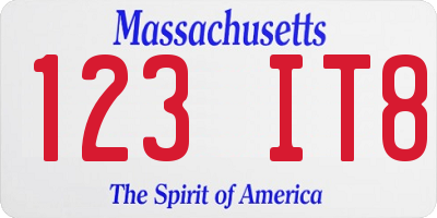 MA license plate 123IT8