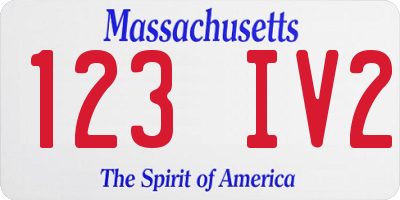 MA license plate 123IV2
