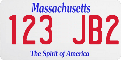 MA license plate 123JB2