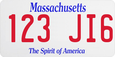 MA license plate 123JI6