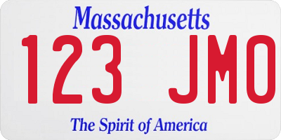 MA license plate 123JM0