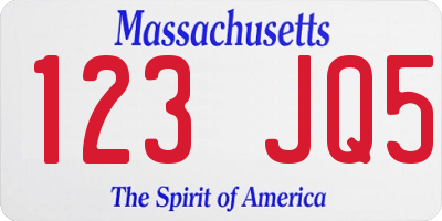 MA license plate 123JQ5