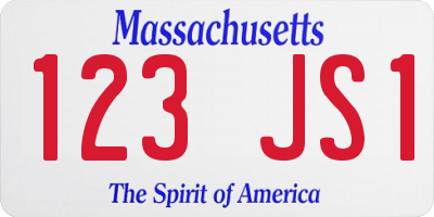 MA license plate 123JS1
