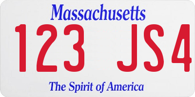 MA license plate 123JS4