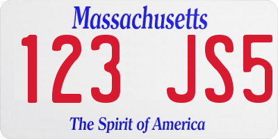 MA license plate 123JS5