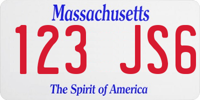 MA license plate 123JS6