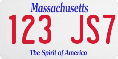 MA license plate 123JS7