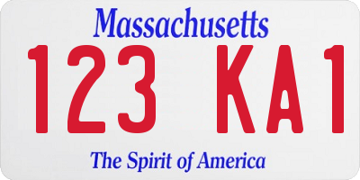 MA license plate 123KA1
