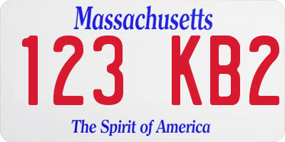 MA license plate 123KB2