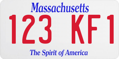 MA license plate 123KF1