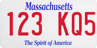 MA license plate 123KQ5