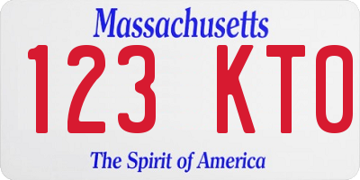 MA license plate 123KT0