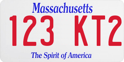 MA license plate 123KT2
