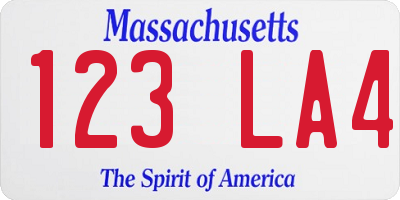 MA license plate 123LA4